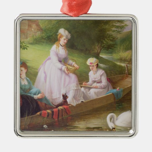 De Theems zwemmen Metalen Ornament (Voorkant)