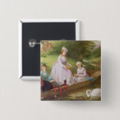 De Theems zwemmen Vierkante Button 5,1 Cm (Voorkant /achterkant)