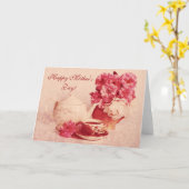 De theepot, een kop thee en nam toe kaart (Gele Bloem)