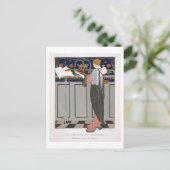 De Theorbo Player, ontwerp voor een avondjas door Briefkaart (Staand voorkant)