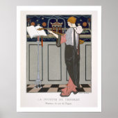 De Theorbo Player, ontwerp voor een avondjas door Poster (Voorkant)