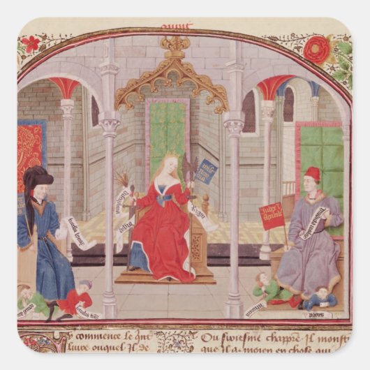 De theorie van het recht vierkante sticker (Voorkant)