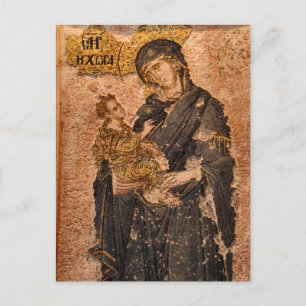 De Theotokos en Christus Kind Byzantijnse Mozaïek Briefkaart