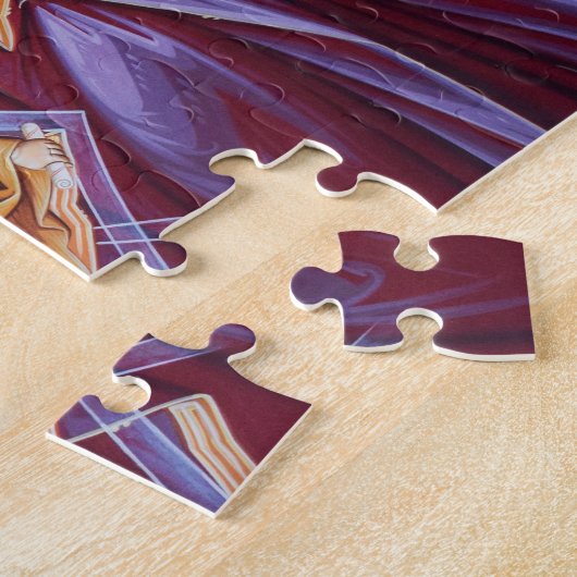 De Theotokos en Christus Kind met Engelen Icoon Legpuzzel (Zijkant)