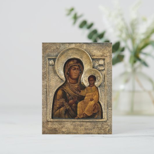 De Theotokos en Christus Kind Orthodox Icoon Briefkaart (Staand voorkant)