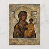 De Theotokos en Christus Kind Orthodox Icoon Briefkaart (Voorkant)