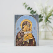 De Theotokos en het Christuskind-icoon Briefkaart (Staand voorkant)