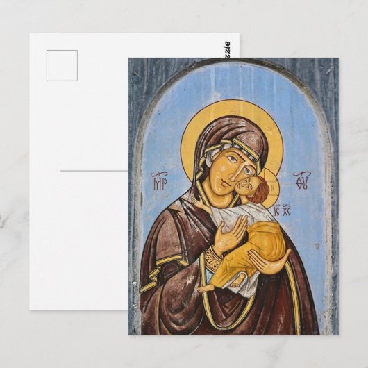 De Theotokos en het Christuskind-icoon Briefkaart (Voorkant / Achterkant)