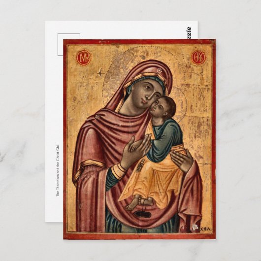 De Theotokos en het Christuskind-icoon Briefkaart (Voorkant / Achterkant)