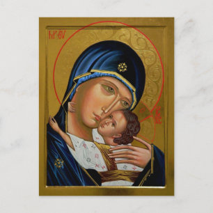 De Theotokos en het Christuskind Orthodox Christel Briefkaart