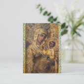 De Theotokos en het Christuskind-orthodoxe icoon Briefkaart (Staand voorkant)