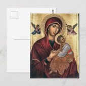 De Theotokos en het Christuskind-orthodoxe icoon Briefkaart (Voorkant / Achterkant)