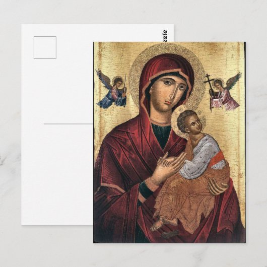 De Theotokos en het Christuskind-orthodoxe icoon Briefkaart (Voorkant / Achterkant)