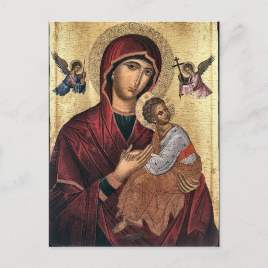 De Theotokos en het Christuskind-orthodoxe icoon Briefkaart (Voorkant)