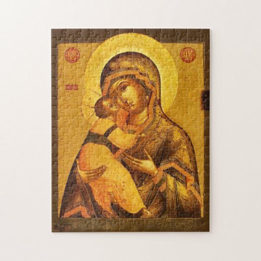 De Theotokos en het Christuskind Orthodoxe Icoon Legpuzzel (Verticaal)