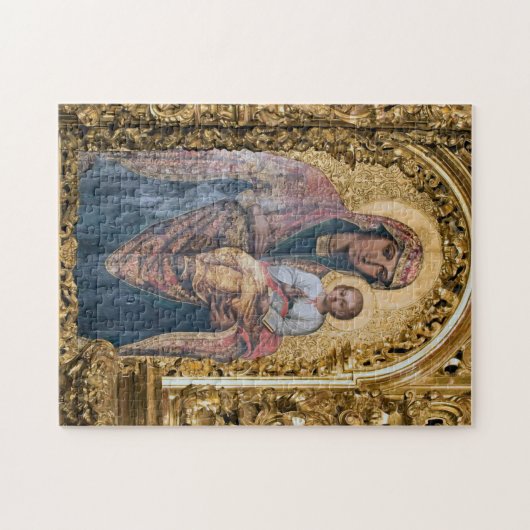 De Theotokos en het Christuskind-orthodoxe icoon Legpuzzel (Horizontaal)