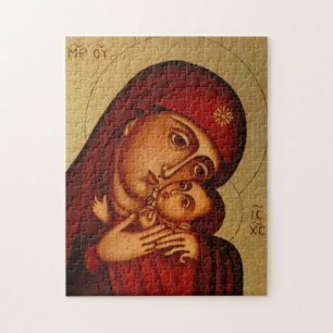 De Theotokos en het Christuskind-orthodoxe icoon Legpuzzel