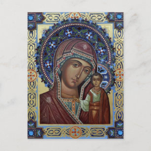 De Theotokos en het Kind Christus Icoon Briefkaart