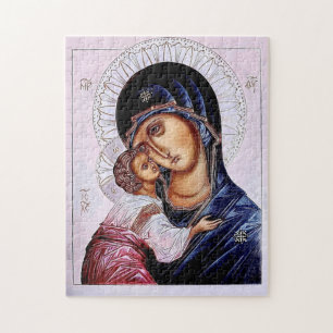 De Theotokos en het kindje Jezus Orthodoxe Icoon Legpuzzel