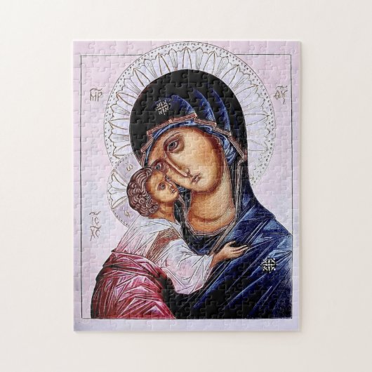 De Theotokos en het kindje Jezus Orthodoxe Icoon Legpuzzel (Verticaal)