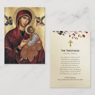 De Theotokos Orthodoxe Gebedskaart Visitekaartje