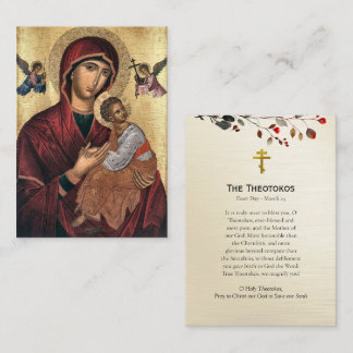 De Theotokos Orthodoxe Gebedskaart Visitekaartje