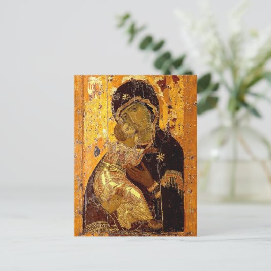 De Theotokos van Vladimir Icon Briefkaart (Staand voorkant)
