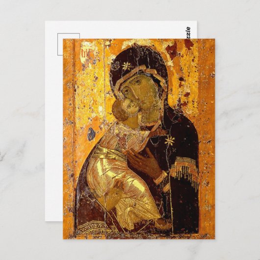 De Theotokos van Vladimir Icon Briefkaart (Voorkant / Achterkant)