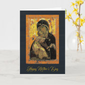 De Theotokos van Vladimir Orthodoxe Moederdag Kaart (Gele Bloem)