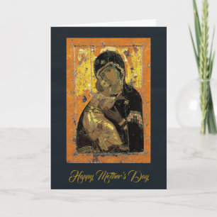 De Theotokos van Vladimir Orthodoxe Moederdag Kaart
