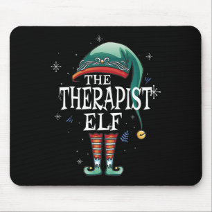 De therapeut Elf Xmas Matching Elf familie voor Ch Muismat