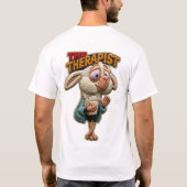 De therapeut Funny Sheep Borduurpatch Cadeau T-shirt (Achterkant)