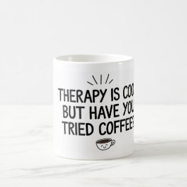 De therapie is koel koffiemok