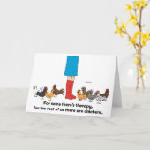 De Therapie van de kip - Wenskaart Kaart (Gele Bloem)