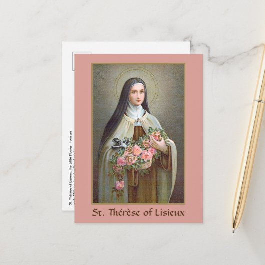 De Therese van Lisieux de Kleine Bloem (BJE 01) Briefkaart (Voorkant / Achterkant in situ)