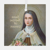 De Therese van Lisieux de Kleine Bloem (BJE 01) Glas Ornament (Achterkant)