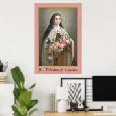 De Therese van Lisieux de Kleine Bloem (BJE 01) Poster (Thuiskantoor)