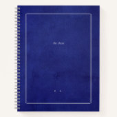 De Thesis | Indigo Leer & Zilver Afstuderen Notitieboek (Voorkant)