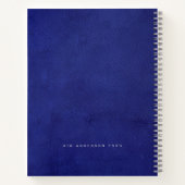 De Thesis | Indigo Leer & Zilver Afstuderen Notitieboek (Achterkant)