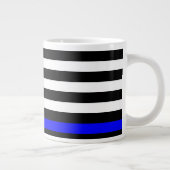 De Thin Blue Line Black en White US vlag Grote Koffiekop (Rechts)