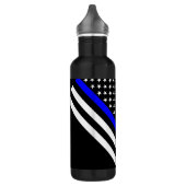 De Thin Blue Line Black en White US vlag Waterfles (Links)