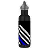 De Thin Blue Line Black en White US vlag Waterfles (Rechts)