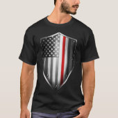 De Thin Red Line van Courage Insignia Black T-shirt (Voorkant)