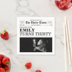 De Thirty Times Krant 30e Verjaardag Servet