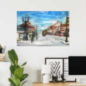 De Thornaby 5-lampen en de tram - POSTER (Thuiskantoor)