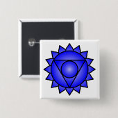 De Throat Chakra Vierkante Button 5,1 Cm (Voorkant /achterkant)