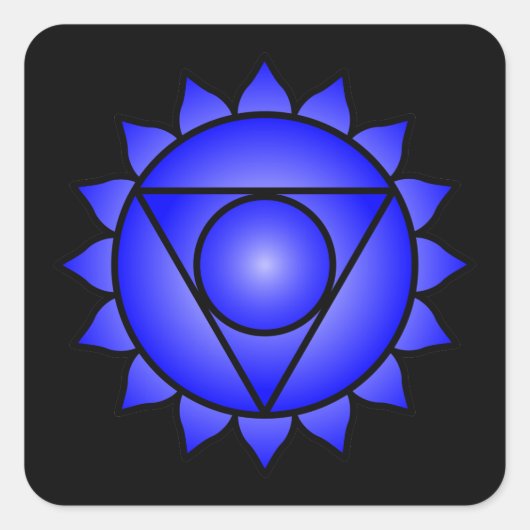 De Throat Chakra Vierkante Sticker (Voorkant)