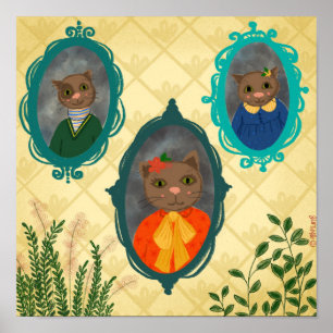 De thuisportretgalerie van de heer Cat Poster