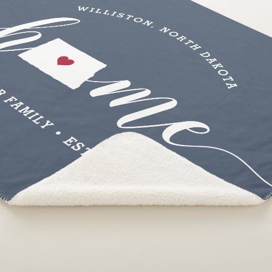 De thuisstaat North Dakota op maat Sherpa Deken (3/4)