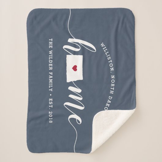 De thuisstaat North Dakota op maat Sherpa Deken (Voorkant)